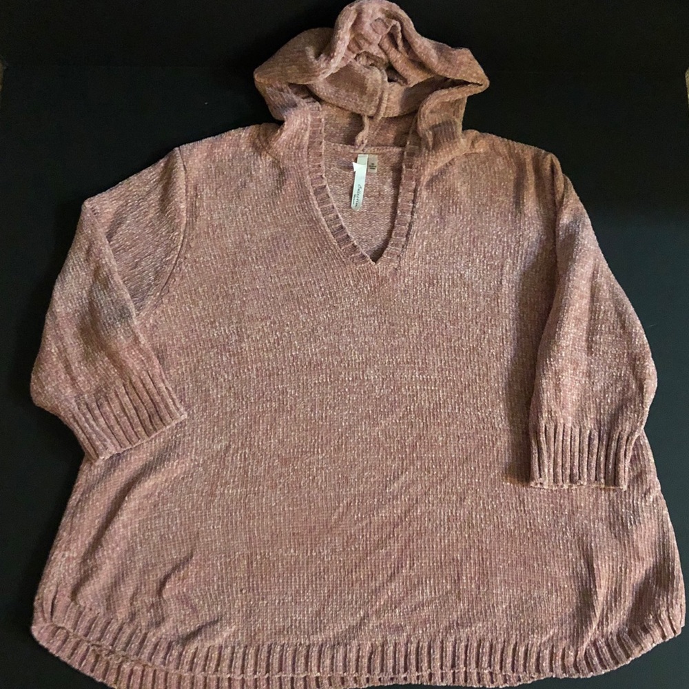 NWOT 3/4 Sleeve Pink Hoodie Sweater 3x Collection